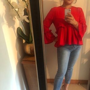 Red blouse